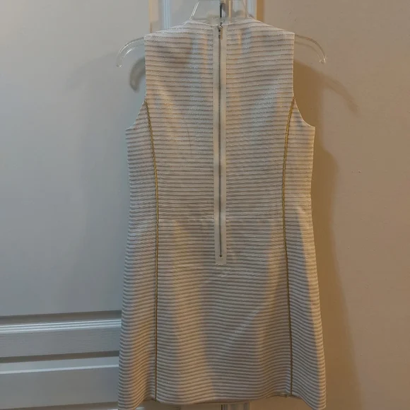 PUNCH A line Gold and Cream Over The Knee length Dress Size 4 - Picture 5 of 12